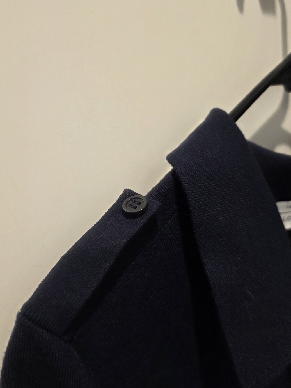& OTHER STORIES Fitted Uniform Detail Polo Sweater Women's L Navy Paris Atelier - Picture 7 of 15